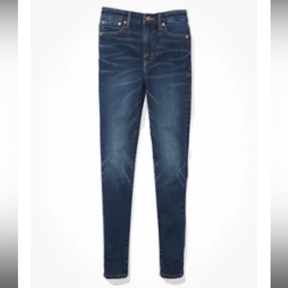 American Eagle Lu(x)e Super High Waisted Jegging- After Dusk/Dark Rinse
